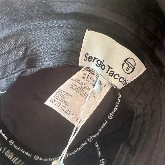 Sergio Tacchini Sovana Black Velour Bucket Hat Retro Tennis NWT - Picture 10 of 11